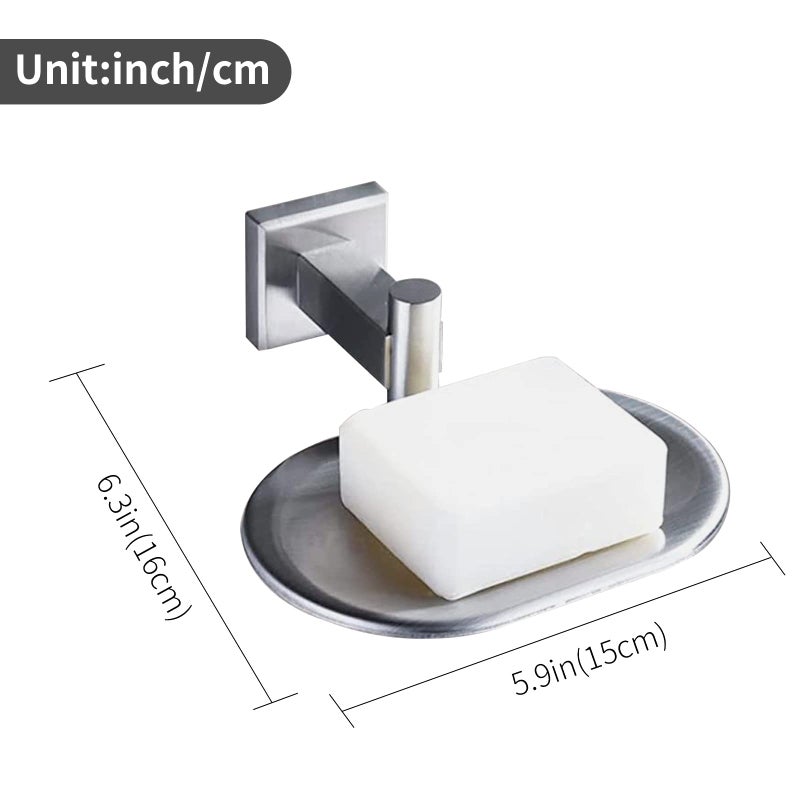 Leyden Bathroom Toilet Soap Dish, Silver Soap Holder for Shower Stainless Steel Wall Mount Brushed Nickel Finish Rustproof - Image 5